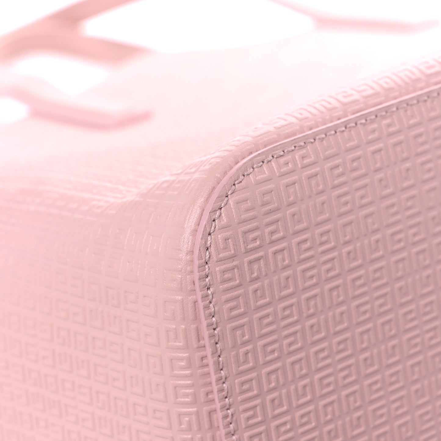 Calfskin Logo Embossed Wing Shopper Tote Blush Pink