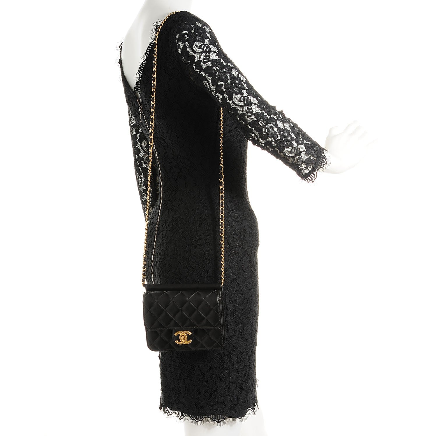 Chanel Lambskin Quilted Crossing Times Mini Flap Black 2 of 9