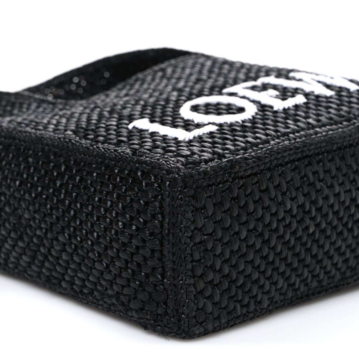 Loewe X PAULA'S IBIZA Raffia Mini Font Tote Black 8 of 11