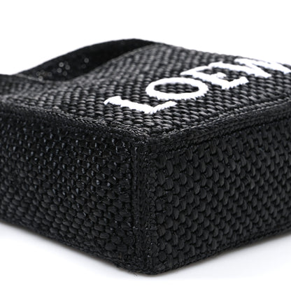 Loewe X PAULA'S IBIZA Raffia Mini Font Tote Black 8 of 11