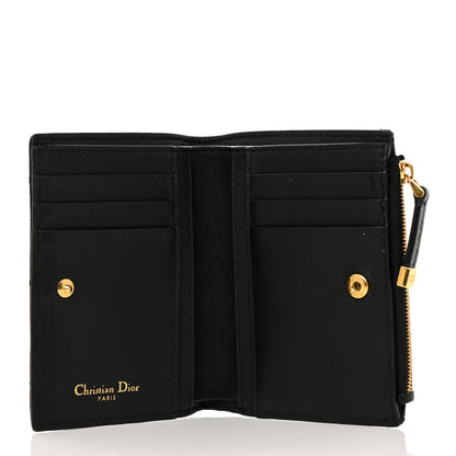 Christian Dior Grained Calfskin Supple Cannage Caro Dahlia Wallet Black 5 of 8