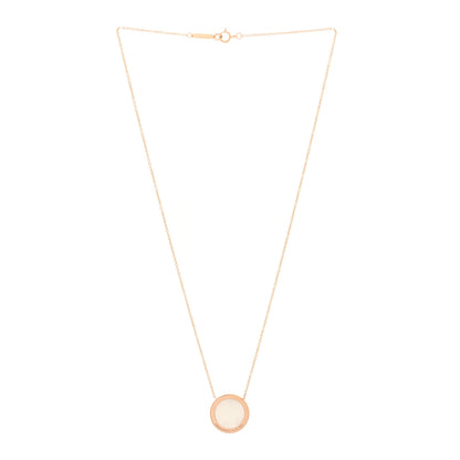 Tiffany 18K Rose Gold Mother of Pearl T Circle Pendant Necklace 3 of 4