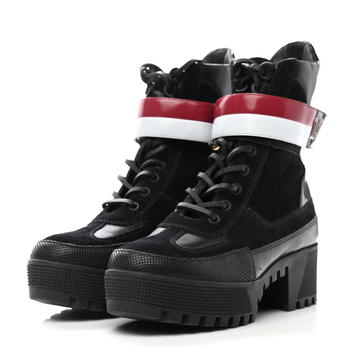 Suede Calfskin Laureate Platform Desert Boots 37 Black