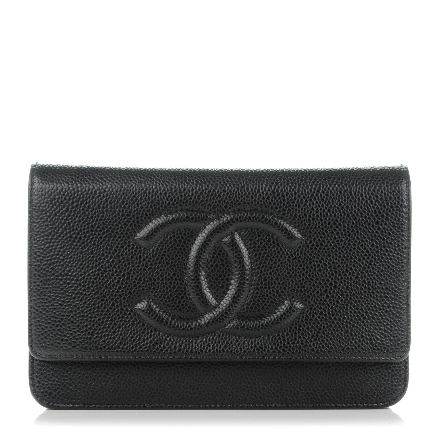 Chanel Caviar Timeless CC Wallet On Chain WOC Black 1 of 8