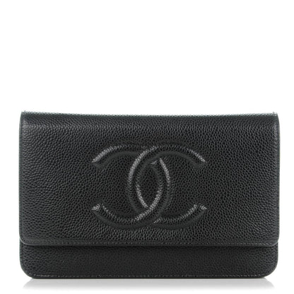 Chanel Caviar Timeless CC Wallet On Chain WOC Black 1 of 8