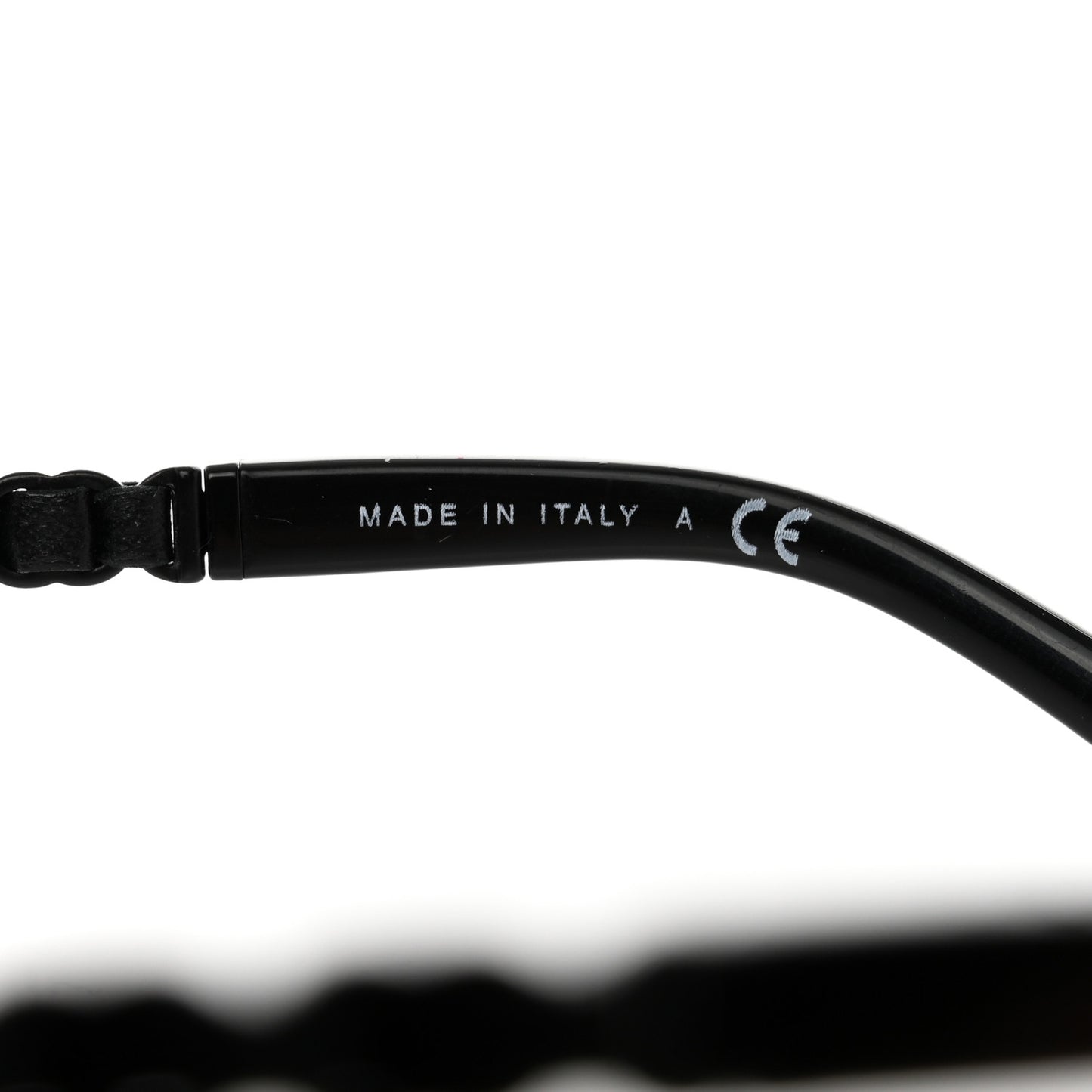 Metal Calfskin Round Chain Sunglasses 4265-Q Black