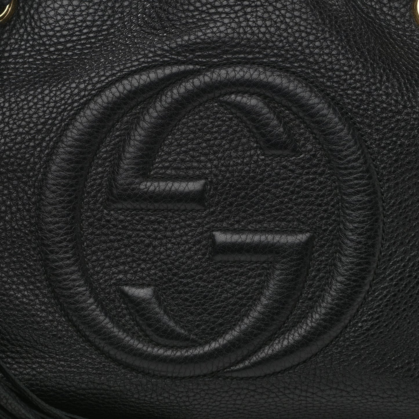 Pebbled Calfskin Medium Soho Chain Shoulder Bag Black