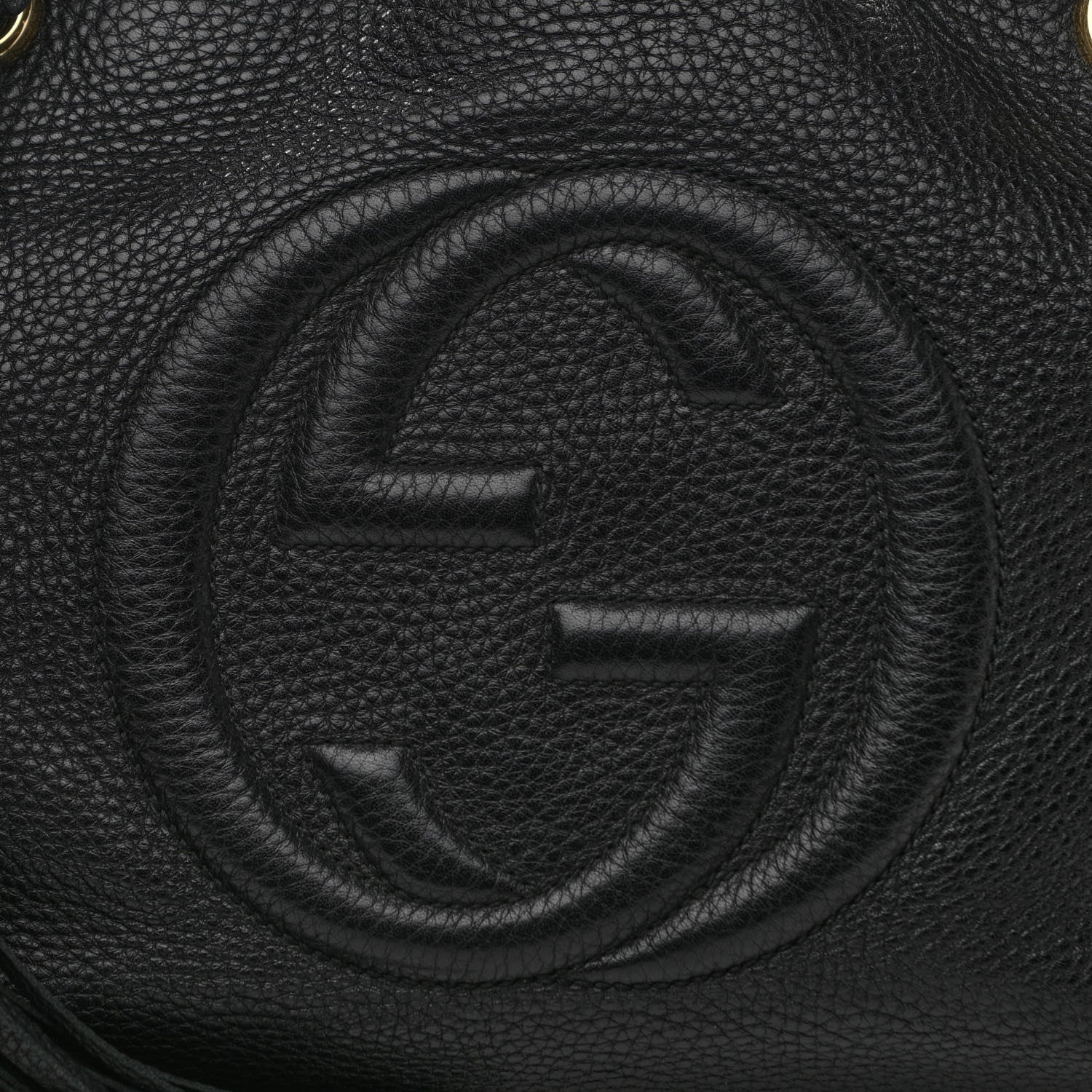 Gucci Pebbled Calfskin Medium Soho Chain Shoulder Bag Black 8 of 11