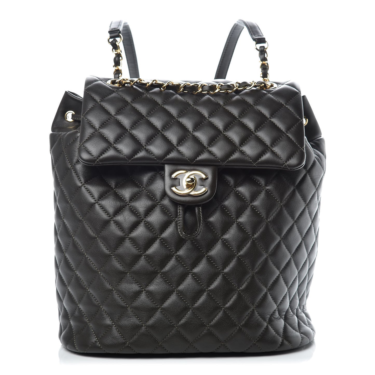 Calfskin Quilted Large Urban Spirit Backpack Dark Brown