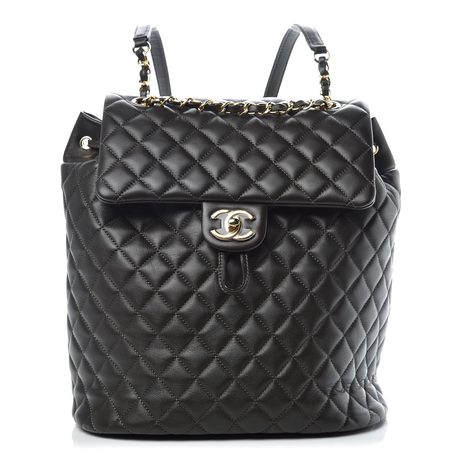 Chanel Calfskin Quilted Large Urban Spirit Backpack Dark Brown 1 of 10