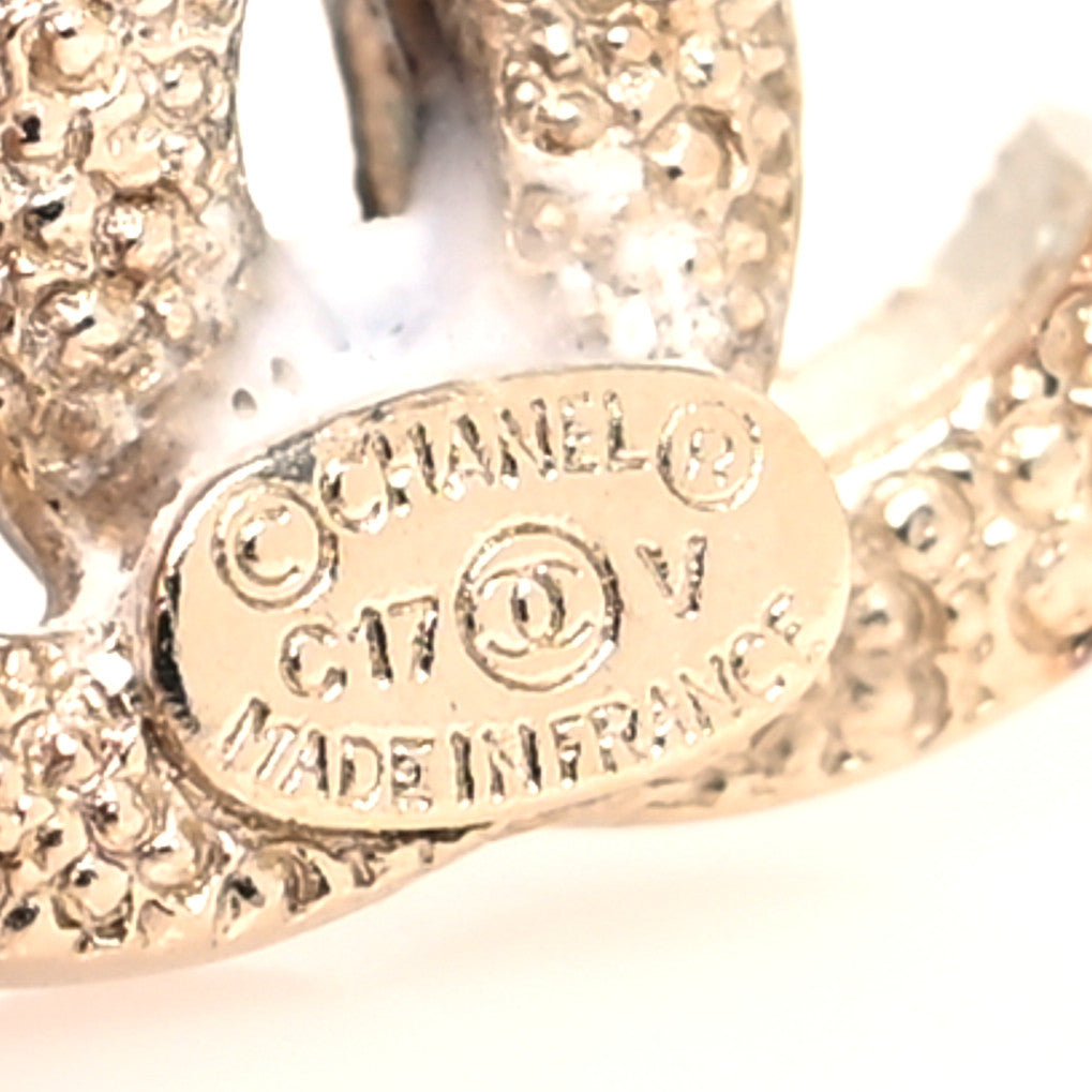 Chanel Crystal CC Earrings Light Gold 4 of 4