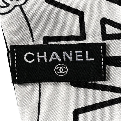 Chanel Silk CC Comics Slim Bandeau White Black 3 of 3