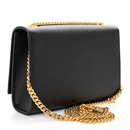 Saint Laurent Grain De Poudre Small Monogram Kate Satchel Black 3 of 9