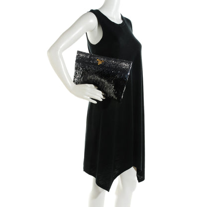 Prada Sequin Ombre Pochette Clutch Acciaio 2 of 7