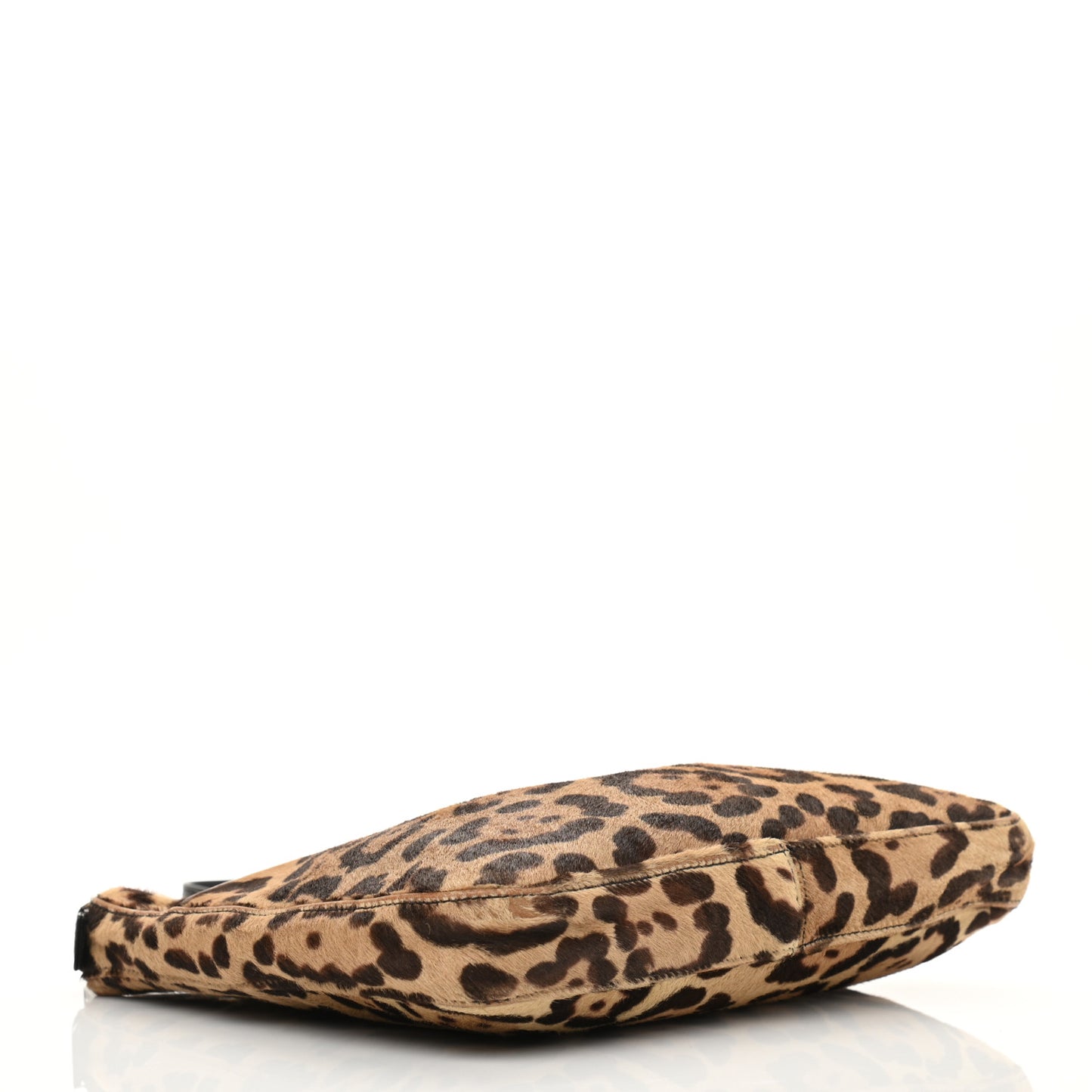 Calf Hair Leopard Print Shoulder Bag Brown Black