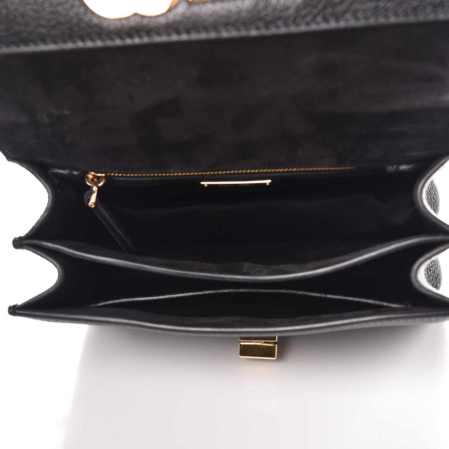 Goatskin Madras Miu Logo Shoulder Bag Black