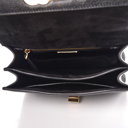 Miu Miu Goatskin Madras Miu Logo Shoulder Bag Black 5 of 8