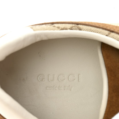 Gucci Suede GG Monogram Womens G75 Sneakers 37.5 Beige Dark Brown 8 of 9