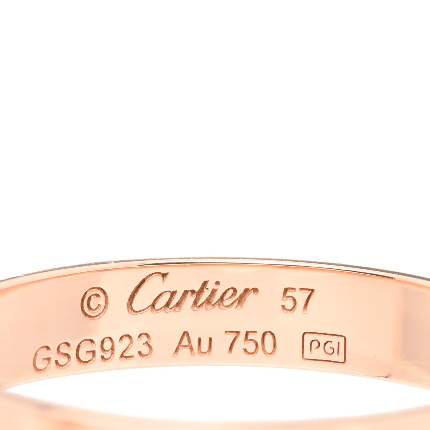 18K Pink Gold 3.5mm LOVE Wedding Band Ring 57 8