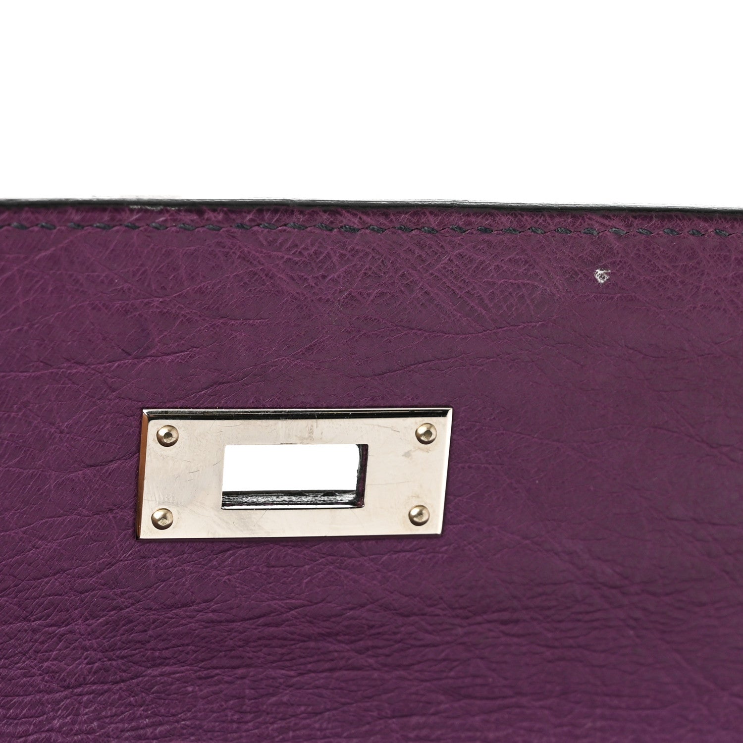Hermes Ostrich Ghillies Kelly Retourne 32 Violine Bleu De Malte Marron 11 of 12