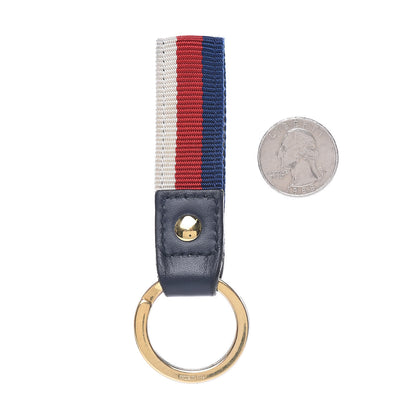 Gucci Web Nylon Pearl Key Ring Navy 2 of 4
