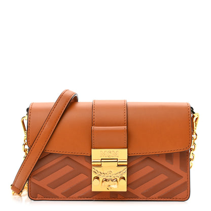 MCM Cubic Monogram Mini Tracy Crossbody Bag Cognac 1 of 9