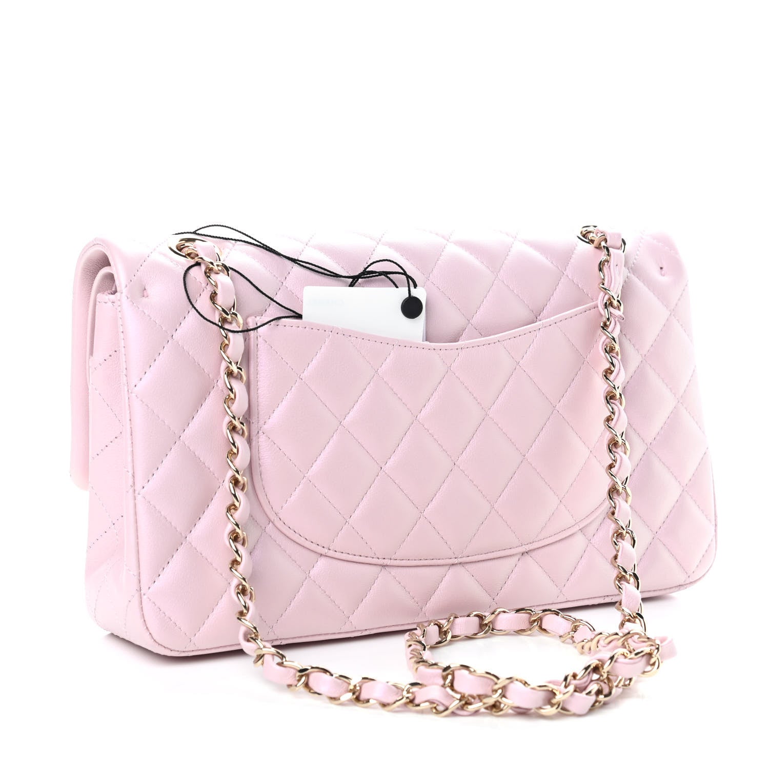 Chanel Iridescent Calfskin Quilted Medium Double Flap Light Pink 3 of 11
