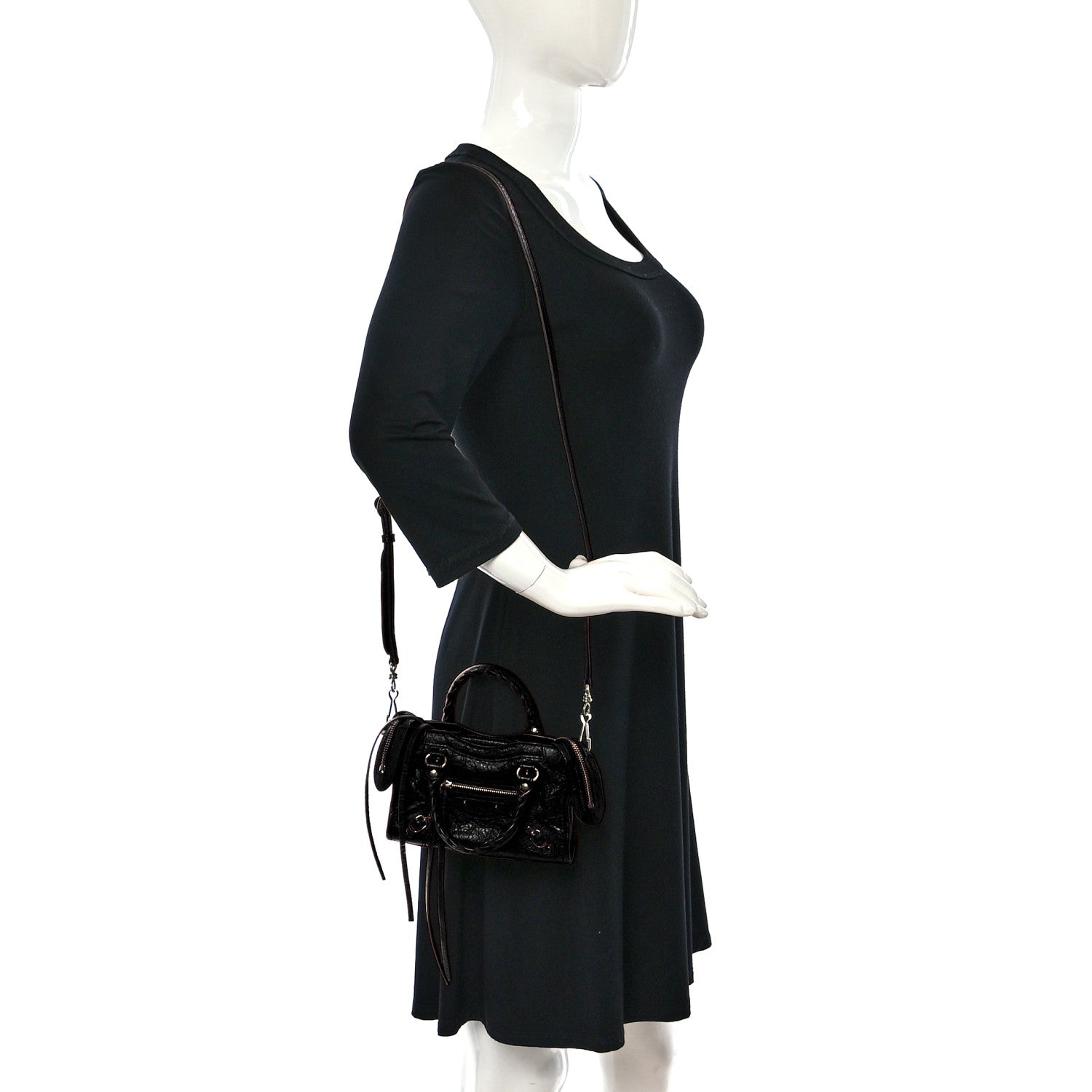 Balenciaga Agneau Classic Silver Hardware Nano City Black 2 of 10