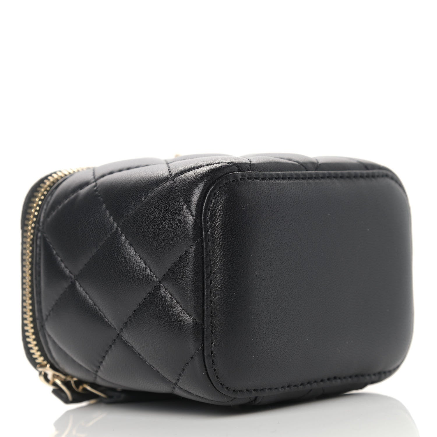 Chanel Lambskin Quilted Mini Pearl Crush Vanity Case With Chain Black 4 of 9