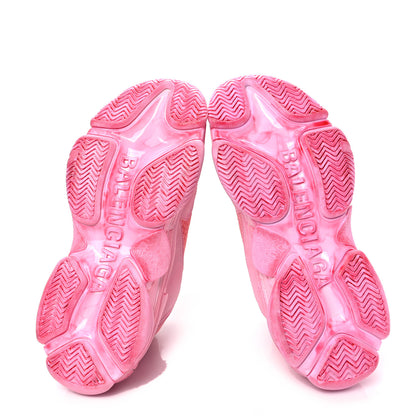 Balenciaga Fabric Mesh Dyed Womens Triple S Sneakers 39 Pink 6 of 7
