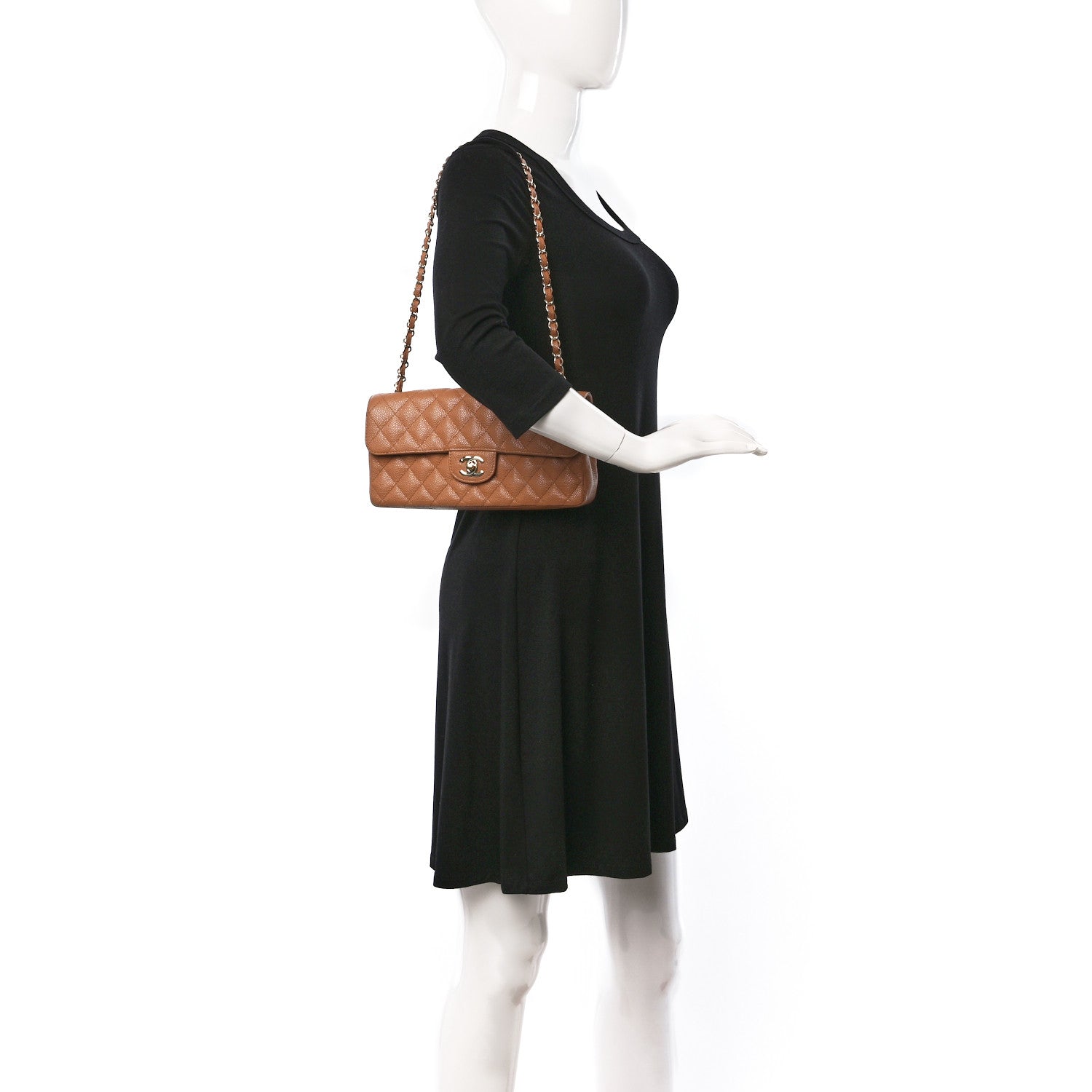 Chanel Caviar Quilted East West Flap Brown 2 of 9