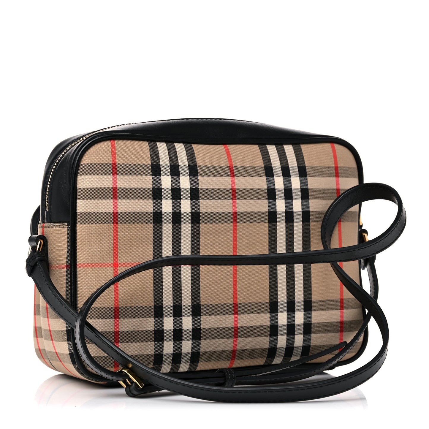 Calfskin Vintage Check Medium Camera Bag Archive Beige