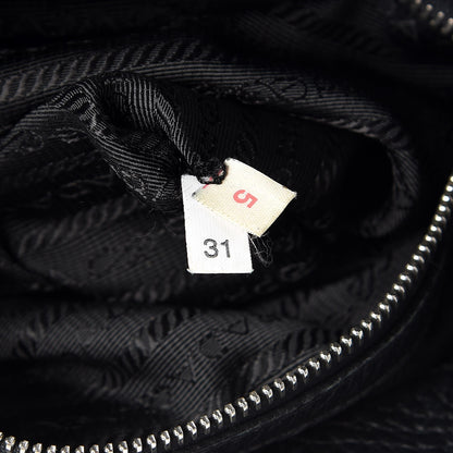 Prada Vitello Daino Side Pocket Hobo Black 8 of 12
