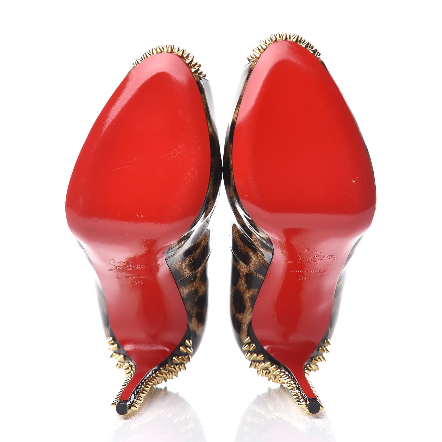 Christian Louboutin Patent Leopard New Very Prive Spikes 120 Pumps 36 Brown 5 of 14