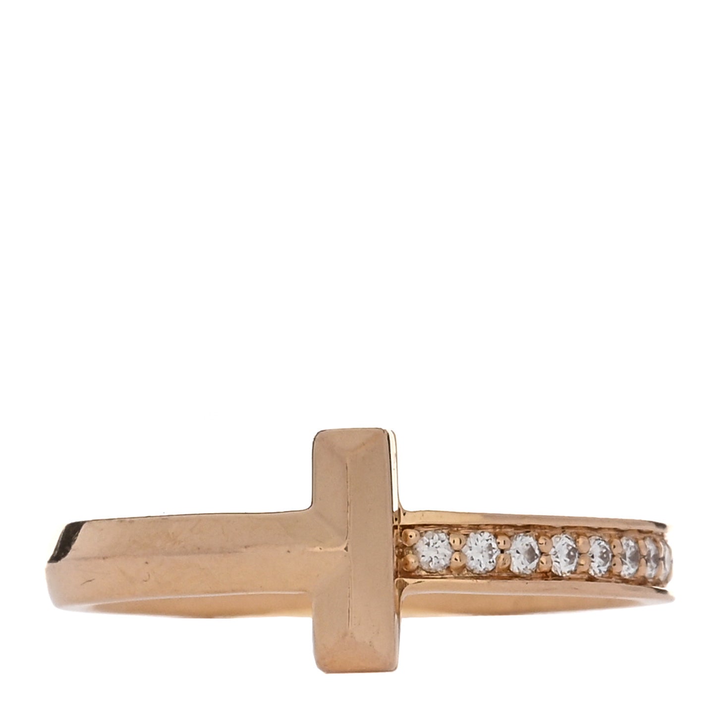 18K Rose Gold Diamond 2.5mm T T1 Ring 52 6
