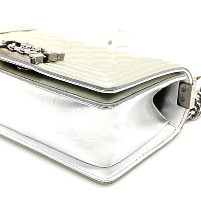 Chanel Metallic Patent Calfskin Quilted Small Boy Flap Silver 10 of 10