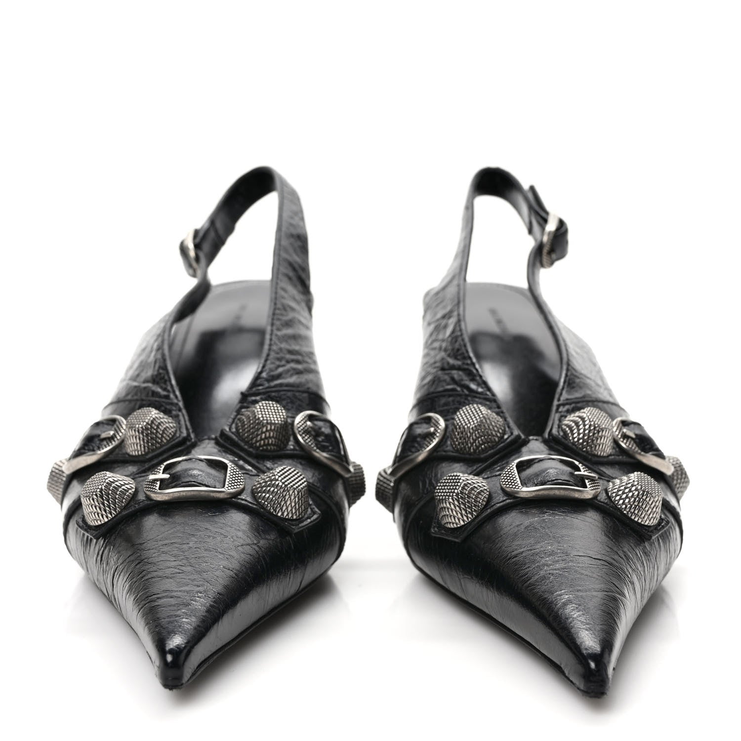 Balenciaga Agneau Arena Cagole 70mm Slingback Pumps 37 Black 2 of 8