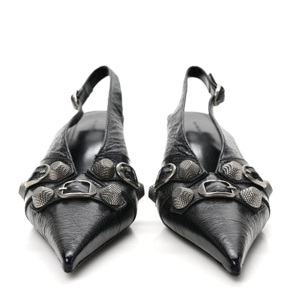 Balenciaga Agneau Arena Cagole 70mm Slingback Pumps 37 Black 2 of 8