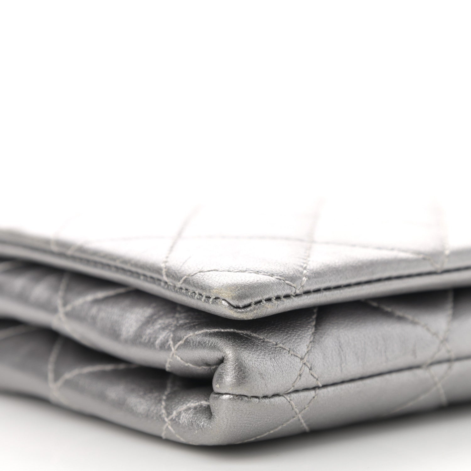 Chanel Metallic Lambskin Quilted Medium Leo Lion Flap Clutch Silver 9 of 12