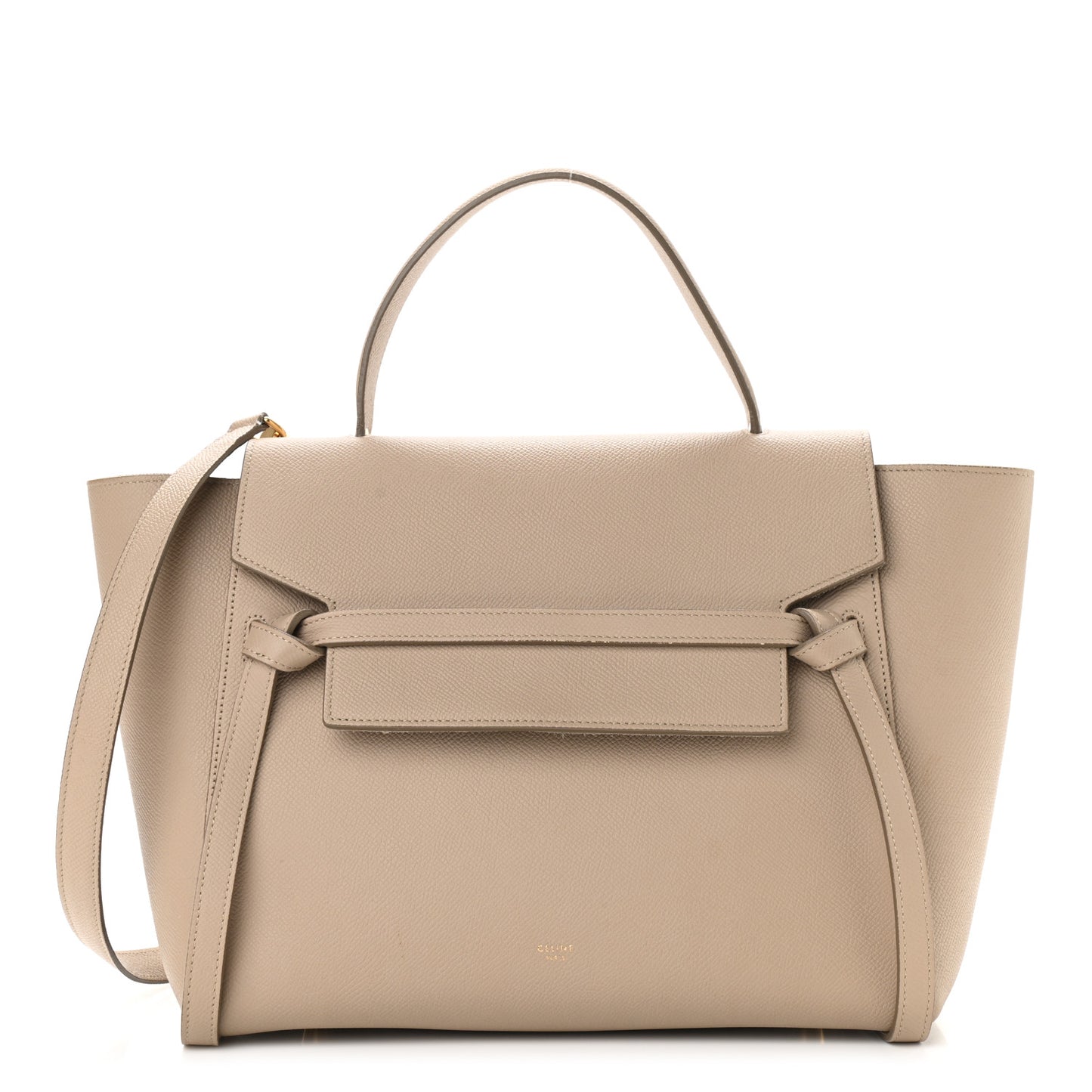 Grained Calfskin Mini Belt Bag Light Taupe