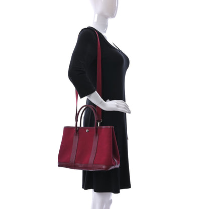 Hermes Toile Buffle Garden Party 30 TPM Rouge Imperial 2 of 10