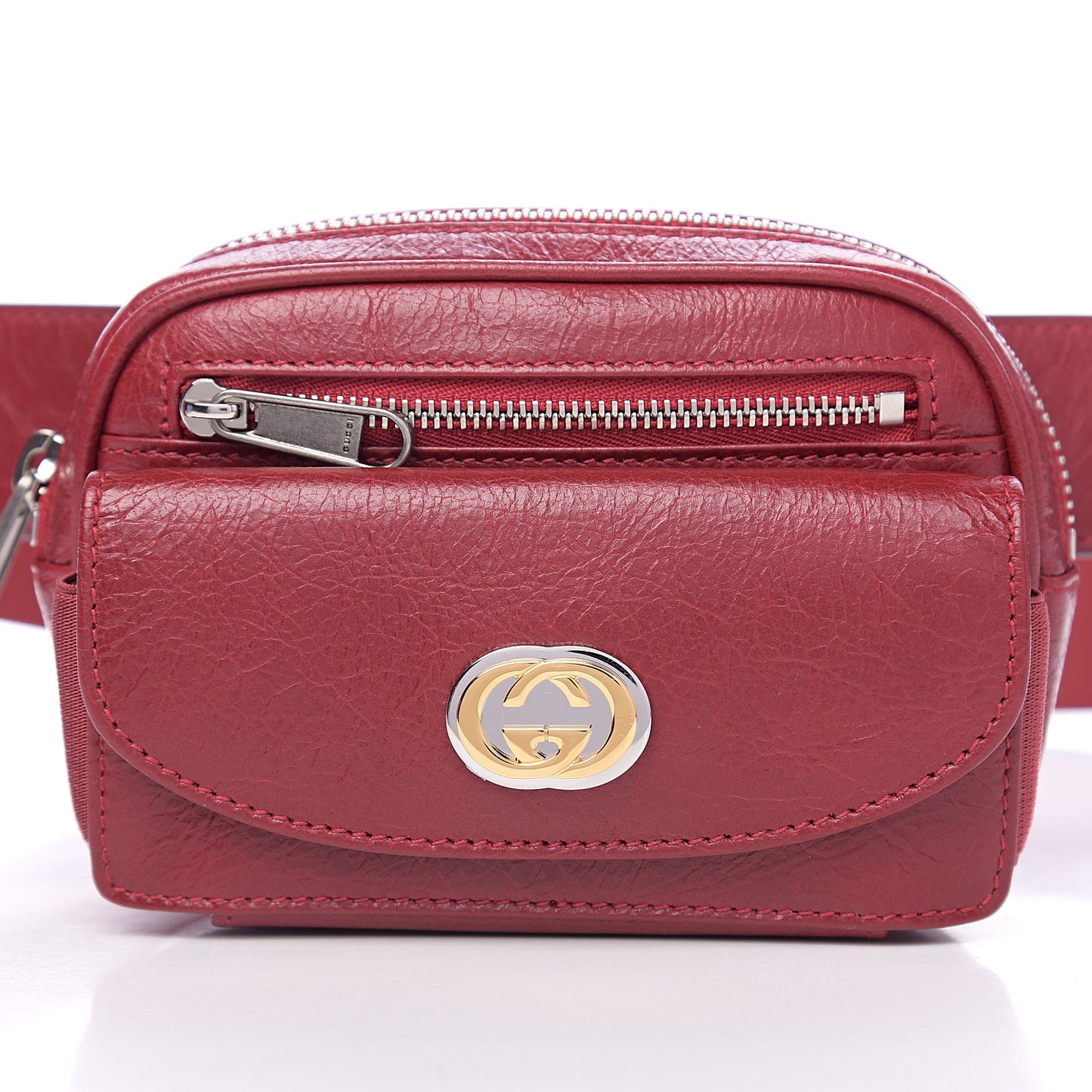 Fluffy Calfskin Mini Morpheus Belt Bag Red