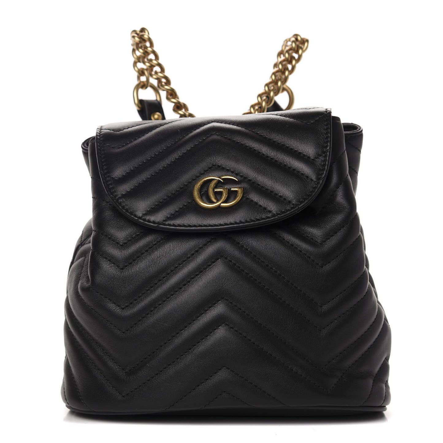 Calfskin Matelasse GG Marmont Flap Backpack Black