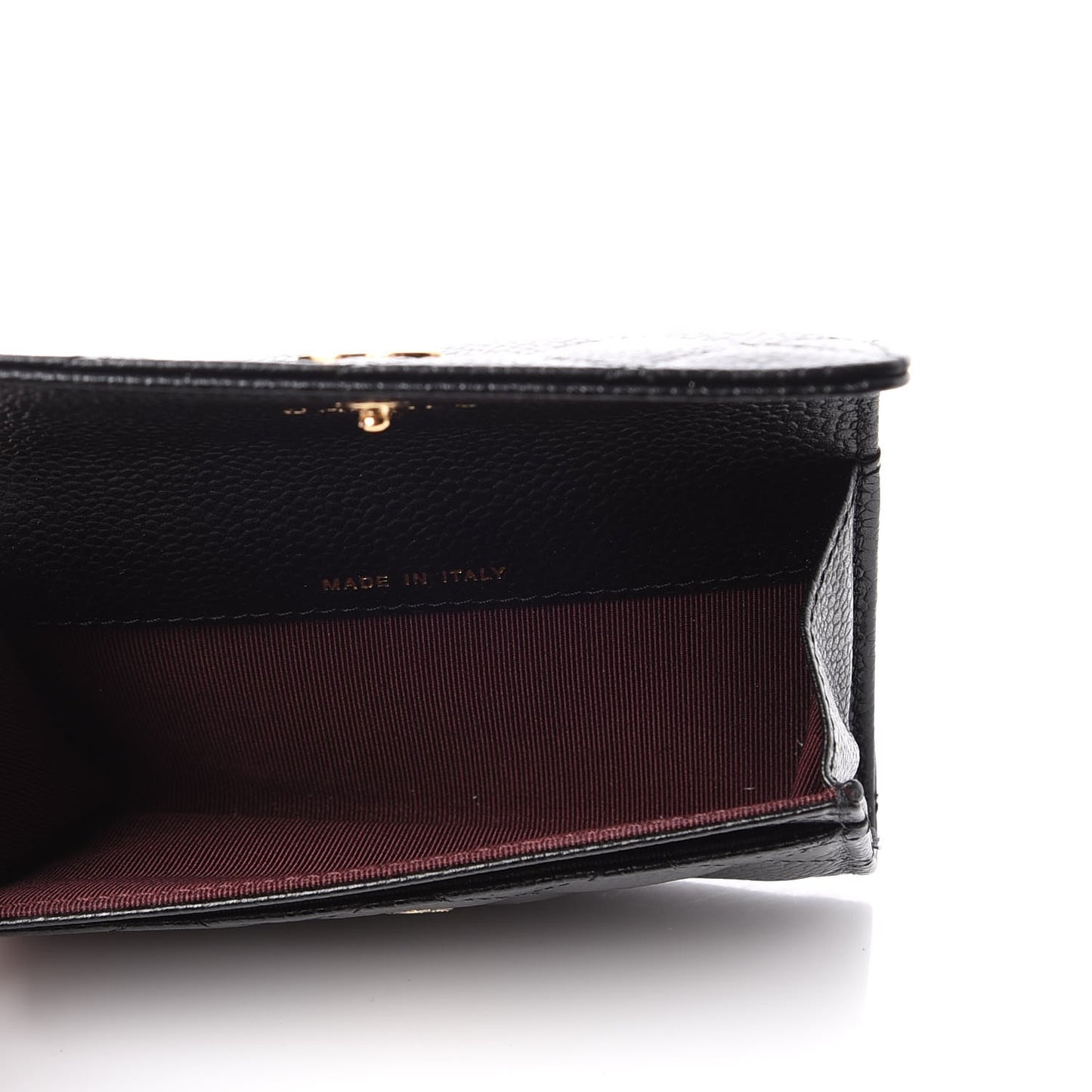 Caviar Quilted Flap Card Holder Black