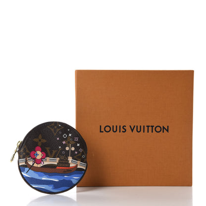 Louis Vuitton Monogram 2019 Christmas Animation Round Coin Purse Blue 8 of 8