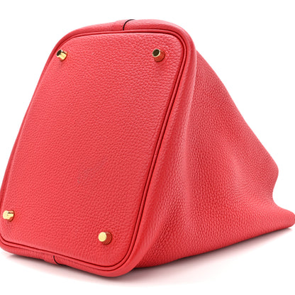 Hermes Taurillon Clemence Picotin Lock 22 MM Rouge Casaque 9 of 12