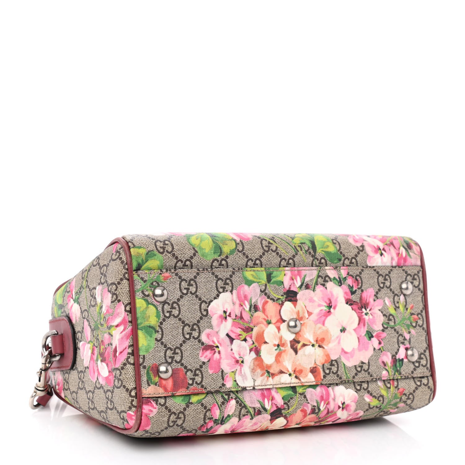 Gucci GG Supreme Monogram Blooms Small Boston Beige Multicolor Dry Rose 4 of 13