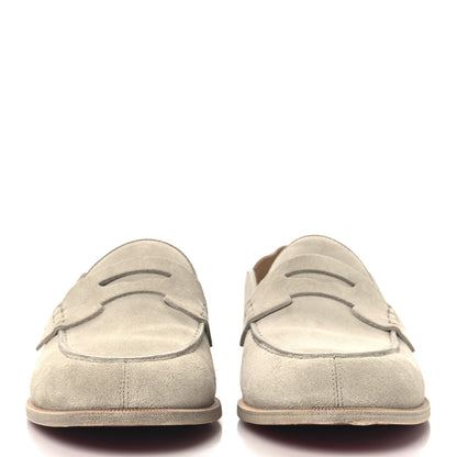 Christian Louboutin Veau Velours Mens No Penny Flat Loafers 42.5 Natural 3 of 8