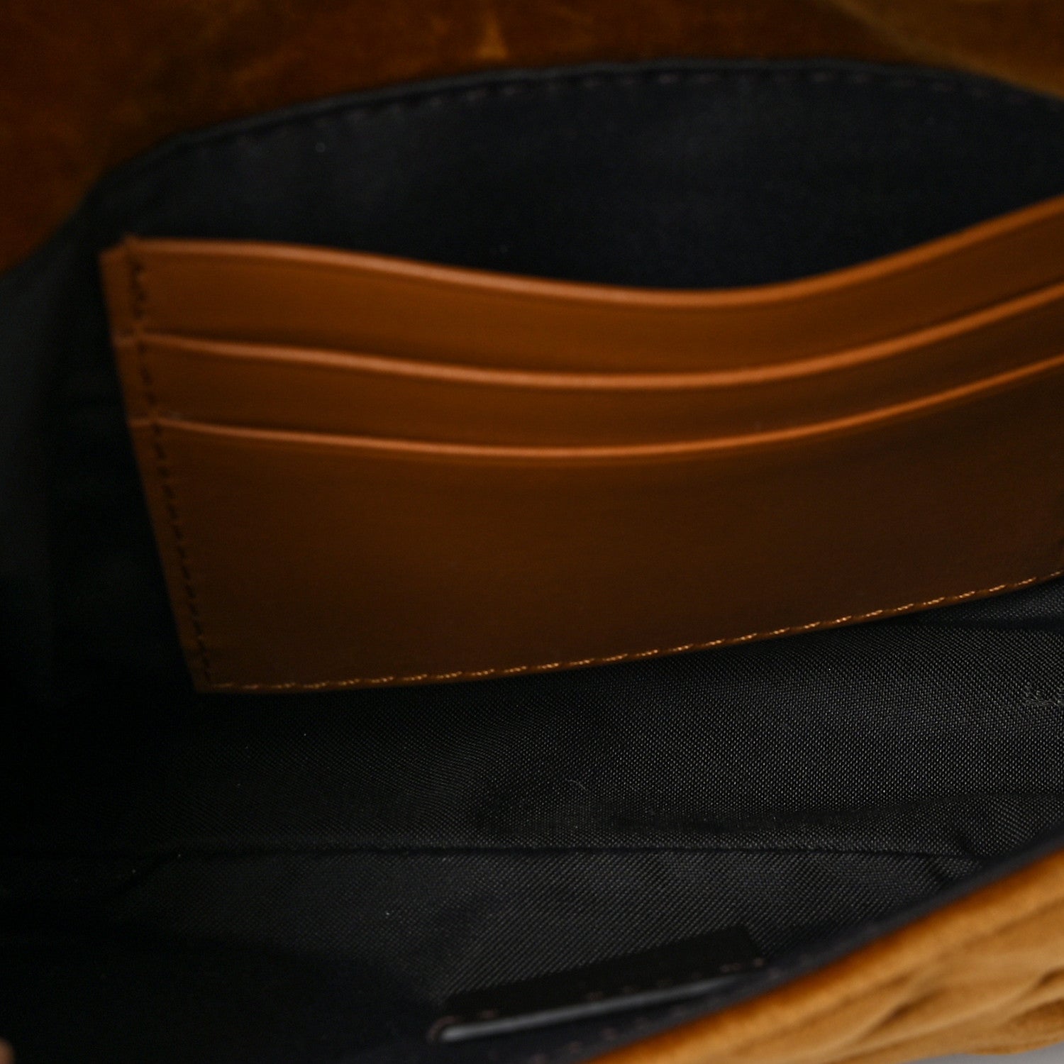 Fendi Velvet FF Embossed Hip Belt Baguette Bag Caramel 5 of 8