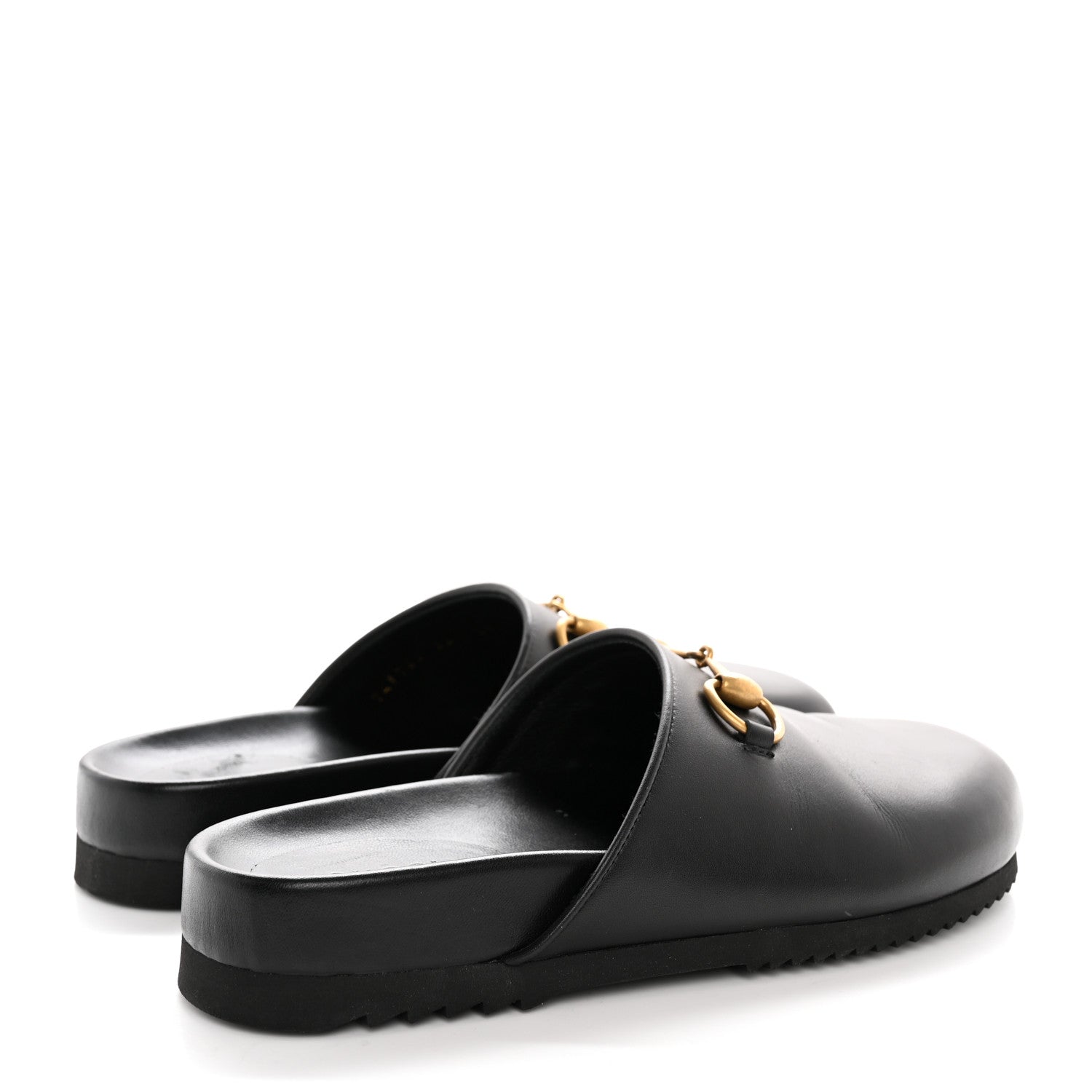 Gucci Jakarta Calfskin Womens Horsebit Slippers 36 Black 4 of 10